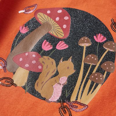 Kindershirt met lange mouwen 104 oranjebruin