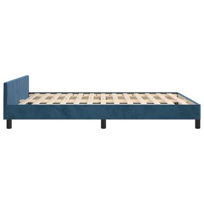 vidaXL Bedframe zonder matras 140x190 cm fluweel donkerblauw