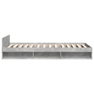 vidaXL Bedframe met lade bewerkt hout betongrijs 75x190 cm