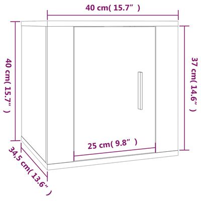 vidaXL Tv-wandmeubels 2 st 40x34,5x40 cm betongrijs