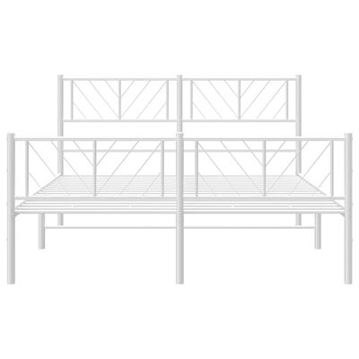 vidaXL Bedframe met hoofd- en voeteneinde metaal wit 120x200 cm