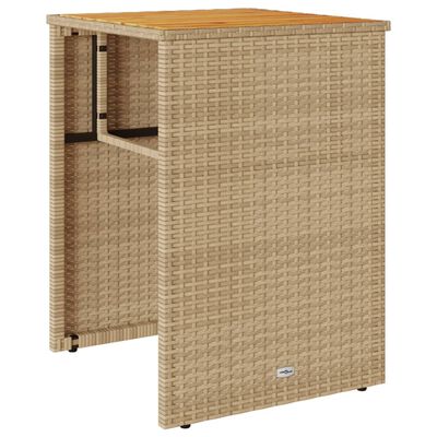 vidaXL 3-delige Bistroset met kussens poly rattan beige