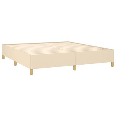 vidaXL Boxspring met matras stof crèmekleurig 160x200 cm