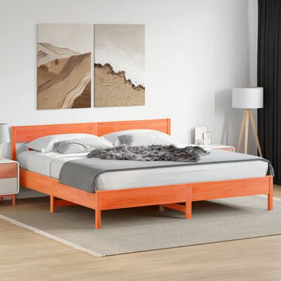 vidaXL Bedframe zonder matras massief grenenhout wasbruin 180x200 cm