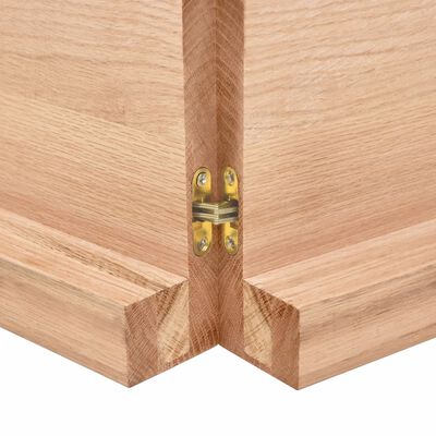 vidaXL Wastafelblad 200x40x(2-6) cm behandeld massief hout lichtbruin