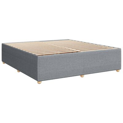 vidaXL Boxspring met matras stof lichtgrijs 200x200 cm