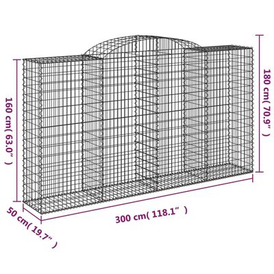 vidaXL Schanskorven 7 st gewelfd 300x50x160/180 cm ijzer