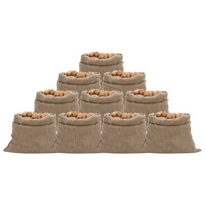 vidaXL Jutezakken 10 stuks 220 g/m² 100x110 cm 100% jute