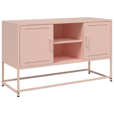 vidaXL Tv-meubel 100,5x39x60,5 cm staal roze