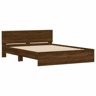 vidaXL Bedframe met hoofdeinde bruin eikenkleur 140x200 cm