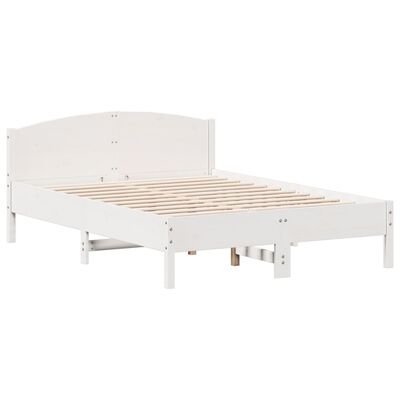 vidaXL Bedframe zonder matras massief grenenhout wit 135x190 cm