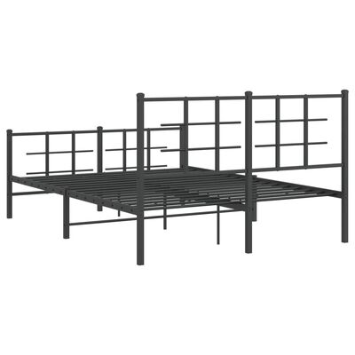 vidaXL Bedframe met hoofd- en voeteneinde metaal zwart 140x200 cm