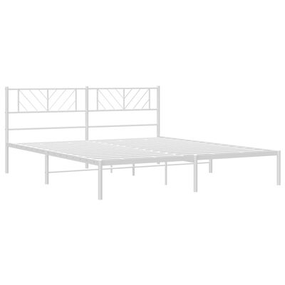 vidaXL Bedframe met hoofdbord metaal wit 193x203 cm