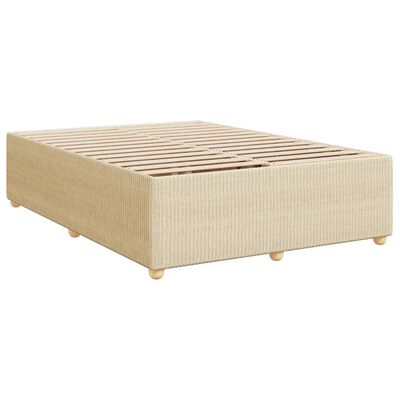 vidaXL Boxspring met matras stof crèmekleurig 140x190 cm