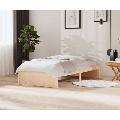 vidaXL Bedframe massief hout wit 100x200 cm