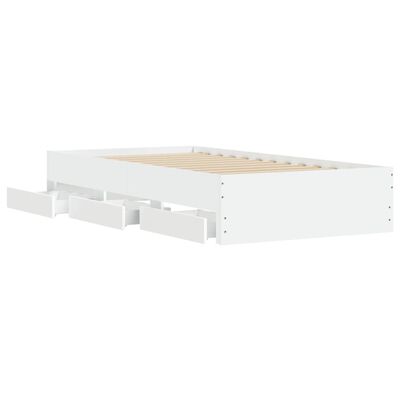 vidaXL Bedframe met lades bewerkt hout wit 75x190 cm