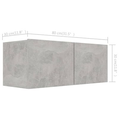 vidaXL Tv-meubelen 4 st 80x30x30 cm bewerkt hout betongrijs