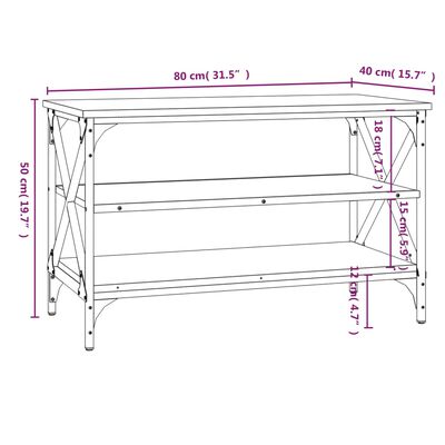 vidaXL Tv-meubel 80x40x50 cm bewerkt hout gerookt eikenkleurig