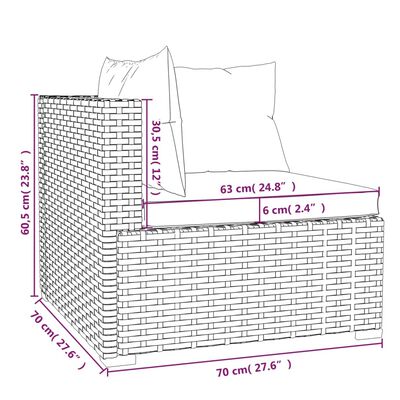 vidaXL 12-delige Loungeset met kussens poly rattan bruin