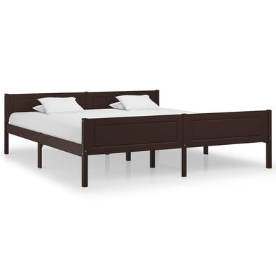 vidaXL Bedframe massief grenenhout donkerbruin 180x200 cm