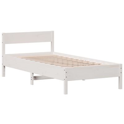 vidaXL Bedframe zonder matras massief grenenhout wit 90x200 cm