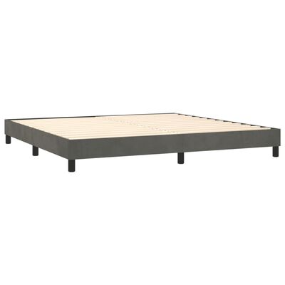 vidaXL Boxspring met matras fluweel donkergrijs 200x200 cm