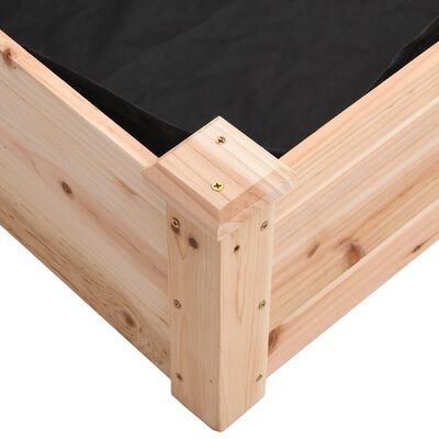 vidaXL Plantenbak verhoogd met voering 120x120x25 cm massief vurenhout