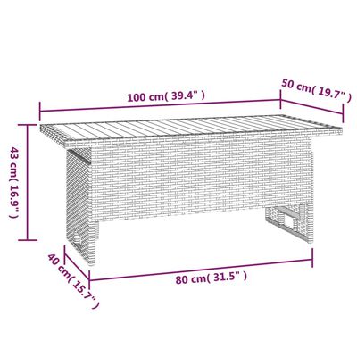 vidaXL 4-delige Loungeset met kussens poly rattan grijs