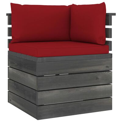 vidaXL 6-delige Loungeset met kussens pallet massief grenenhout