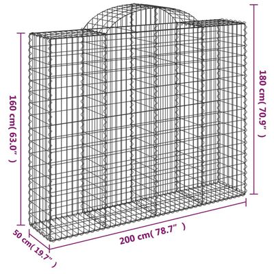 vidaXL Schanskorven 7 st gewelfd 200x50x160/180 cm ijzer