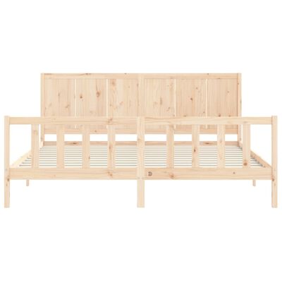 vidaXL Bedframe met hoofdbord massief hout