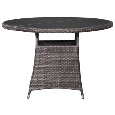 vidaXL Tuintafel Ø110x74 cm poly rattan grijs