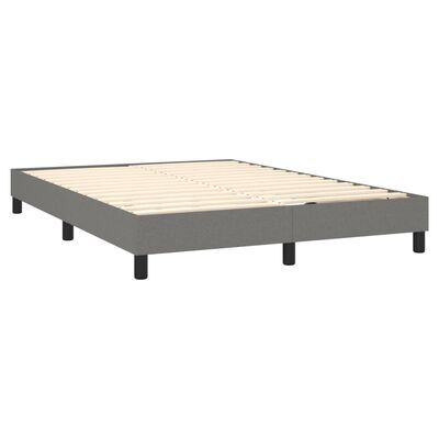 vidaXL Boxspring met matras stof donkergrijs 140x200 cm