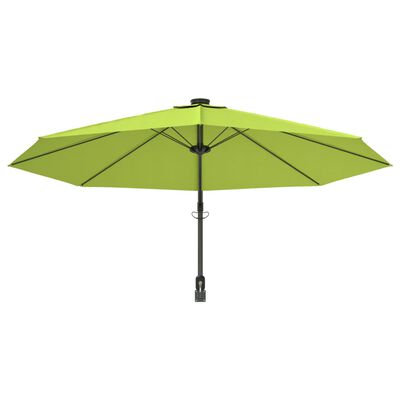 vidaXL Wandparasol met LEDs 290 cm appelgroen