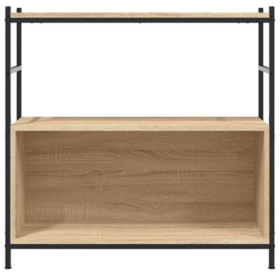 vidaXL Boekenrek 80x30x78,5 cm bewerkt hout en ijzer sonoma eikenkleur