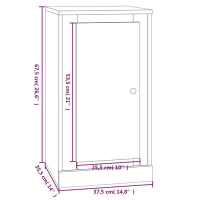 vidaXL Dressoir 37,5x35,5x67,5 cm bewerkt hout betongrijs