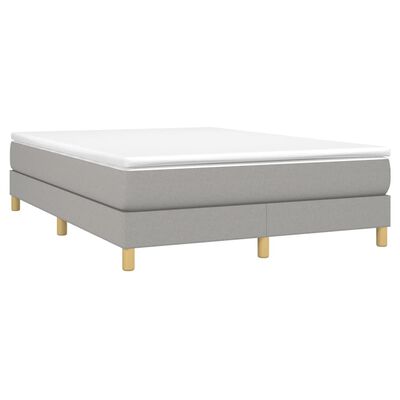 vidaXL Boxspring met matras stof lichtgrijs 140x190 cm