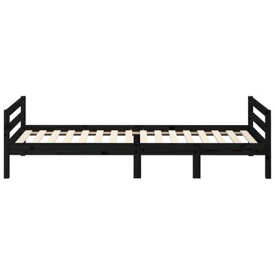 vidaXL Bedframe 90x190 cm massief grenenhout zwart