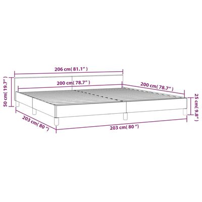 vidaXL Bedframe zonder matras stof donkerbruin 200x200 cm