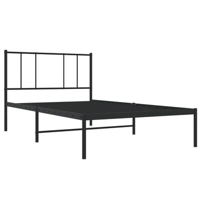 vidaXL Bedframe met hoofdbord metaal zwart 90x200 cm