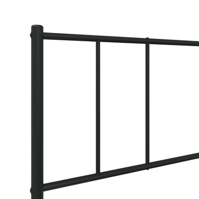 vidaXL Bedframe met hoofdbord metaal zwart 90x200 cm