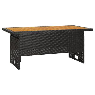 vidaXL 3-delige Loungeset met kussens poly rattan zwart