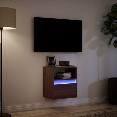 vidaXL Tv-wandmeubel met LED-verlichting 41x31x45 cm bruin eikenkleur