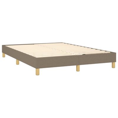 vidaXL Boxspring met matras stof taupe 140x200 cm