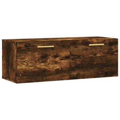 vidaXL Wandkast 100x36,5x35 cm bewerkt hout gerookt eikenkleurig