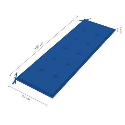 vidaXL Tuinbank 3-zits met kussen 150 cm eucalyptushout grijs