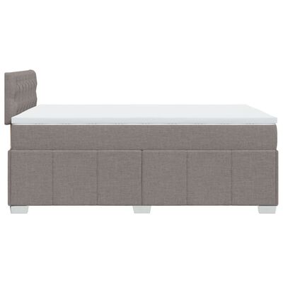 vidaXL Boxspring met matras stof taupe 120x200 cm