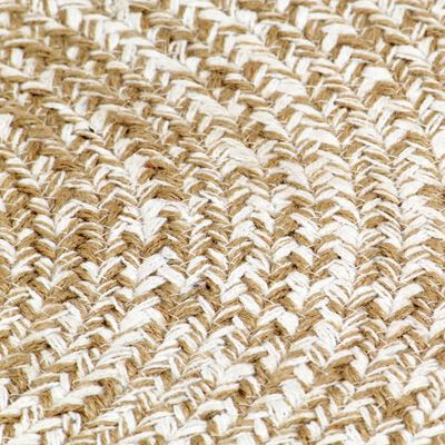 vidaXL Vloerkleed handgemaakt 150 cm jute wit en naturel