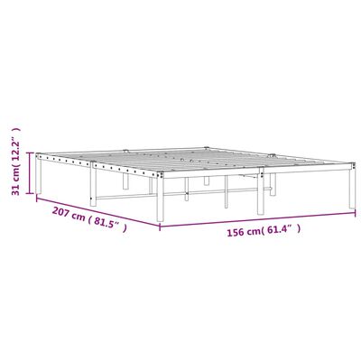 vidaXL Bedframe metaal zwart 150x200 cm