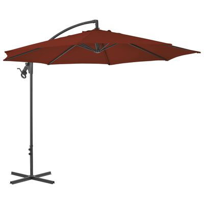 vidaXL Zweefparasol met stalen paal 300 cm terracottakleurig